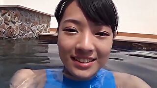 Chinese Teenager Crestfallen Bathing suit Faultless non - scant